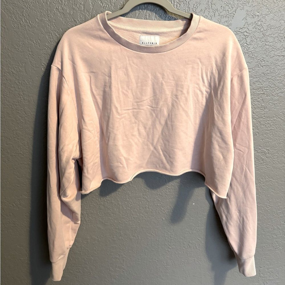Allfenix cropped blush pink sweater size M